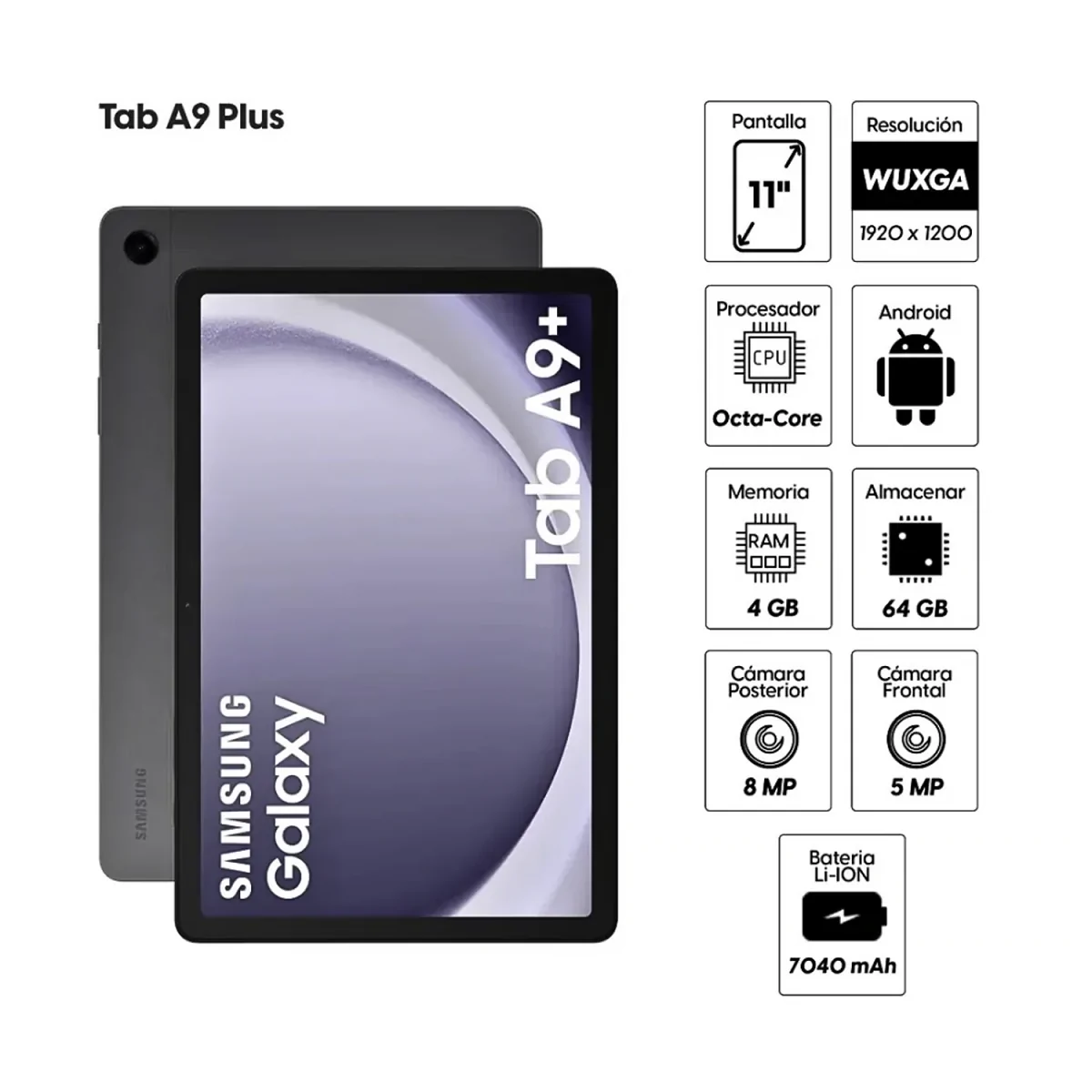 TABLET SAMSUNG GALAXY TAB A9+ WIFI - 11 P GRIS